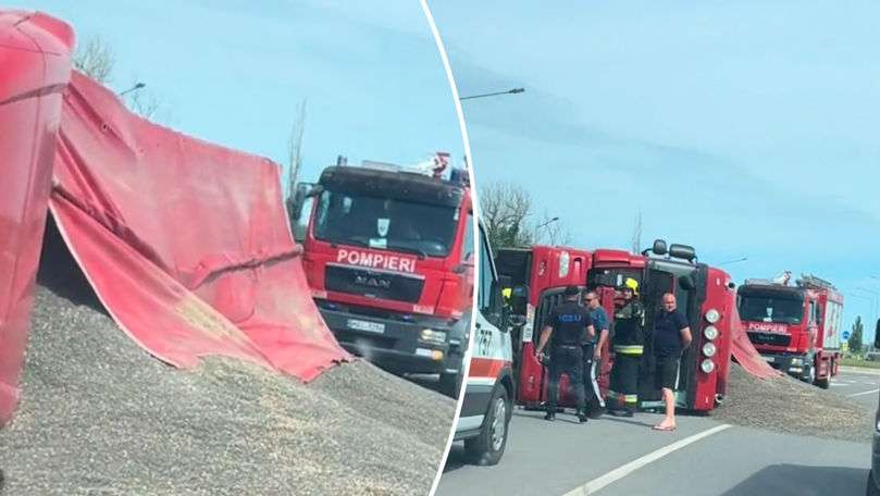  Un camion care transporta semințe de floarea soarelui s-a răsturnat - agroexpert.md