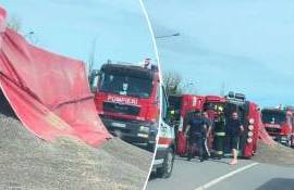  Un camion care transporta semințe de floarea soarelui s-a răsturnat - agroexpert.md