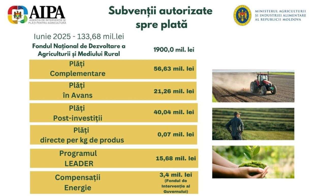 В июне AIPA одобрила выплаты фермерам на сумму более 133 млн леев - agroexpert.md