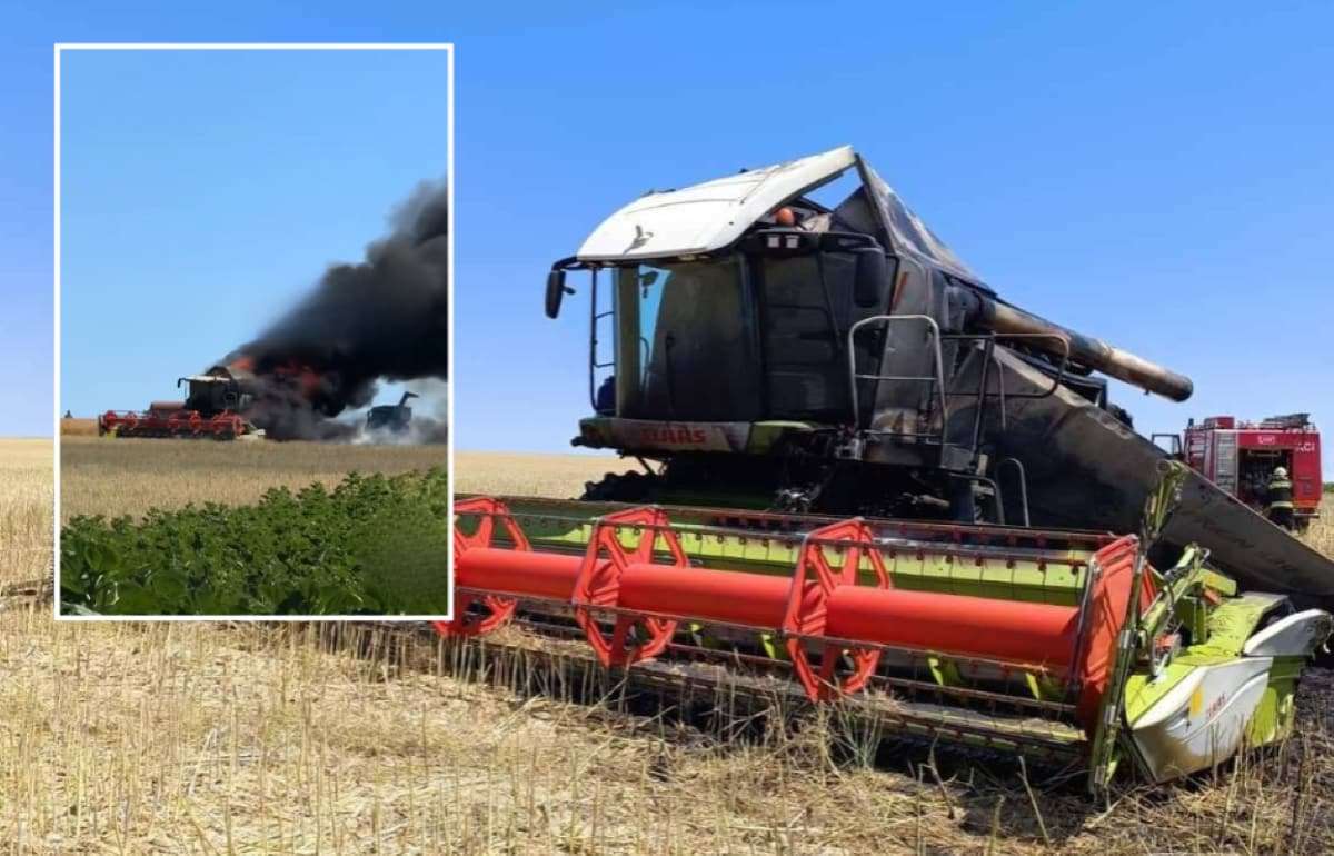В Молдове сгорел комбайн CLAAS Lexion 580 во время уборки рапса - agroexpert.md