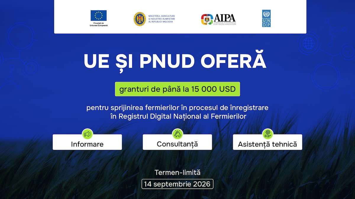 Granturi de până la 15.000 de dolari pentru promovarea Registrului Fermierilor - agroexpert.md