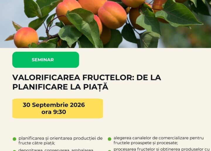 CCAR проведет в Кэушень семинар по переработке и сбыту фруктов