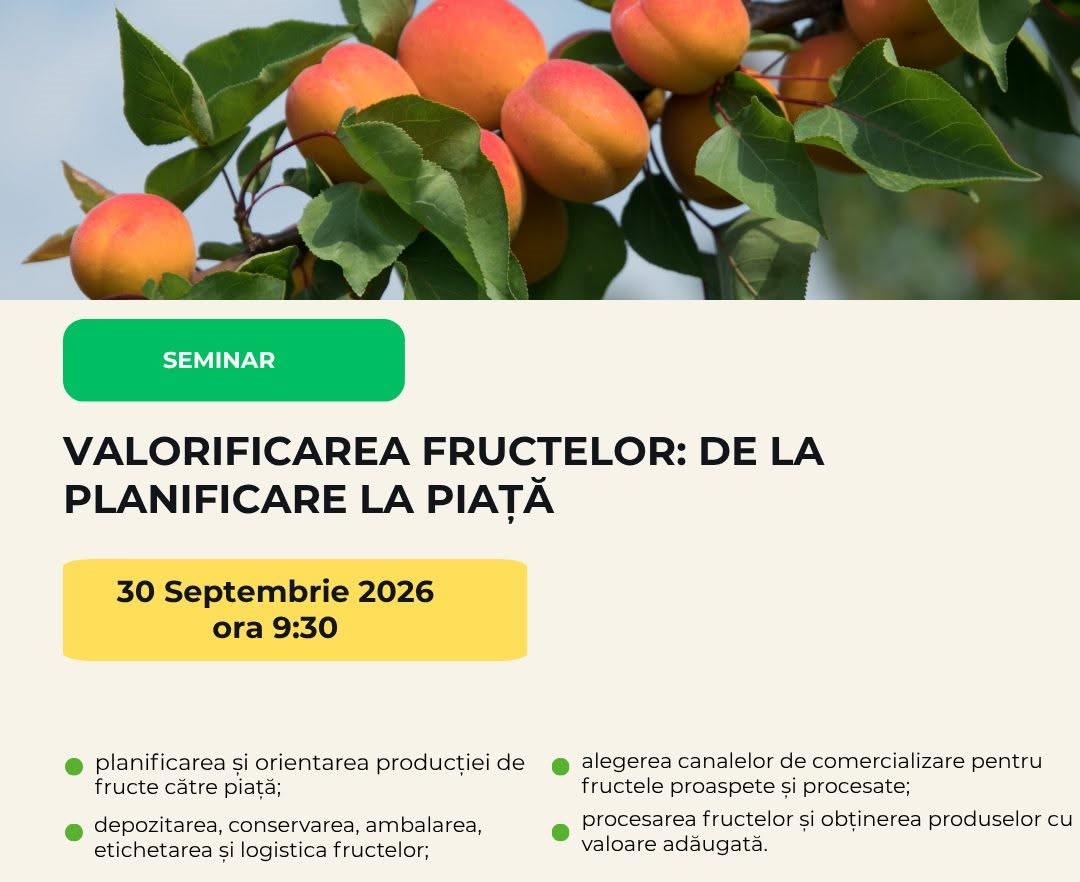 CCAR va organiza la Kaohsiung un seminar privind prelucrarea și comercializarea fructelor